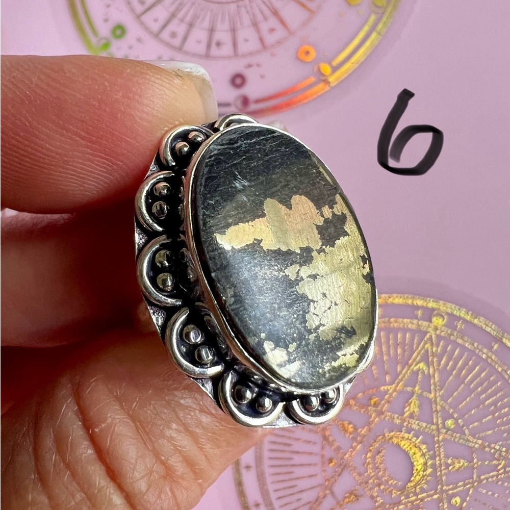 925 You Choose! Abundance Pyrite Ring 6, 6.5, 8.25, 8.5 - Picture 7 of 8